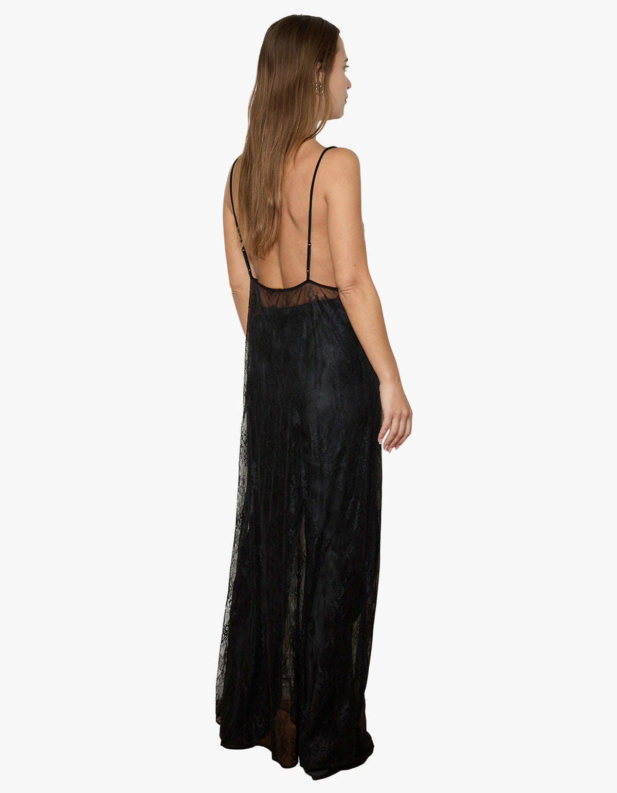 Long Lace Cami - Black