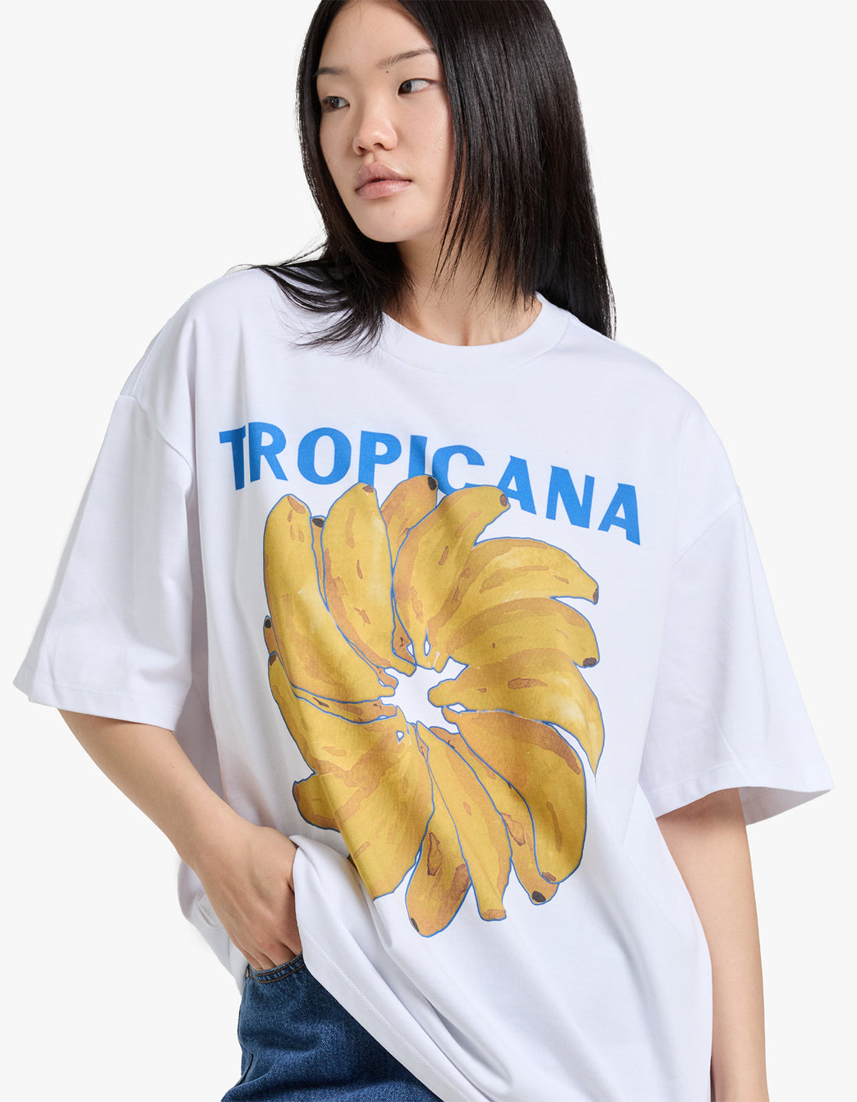 Tropicana Banana Oversize Tee - Lucent White