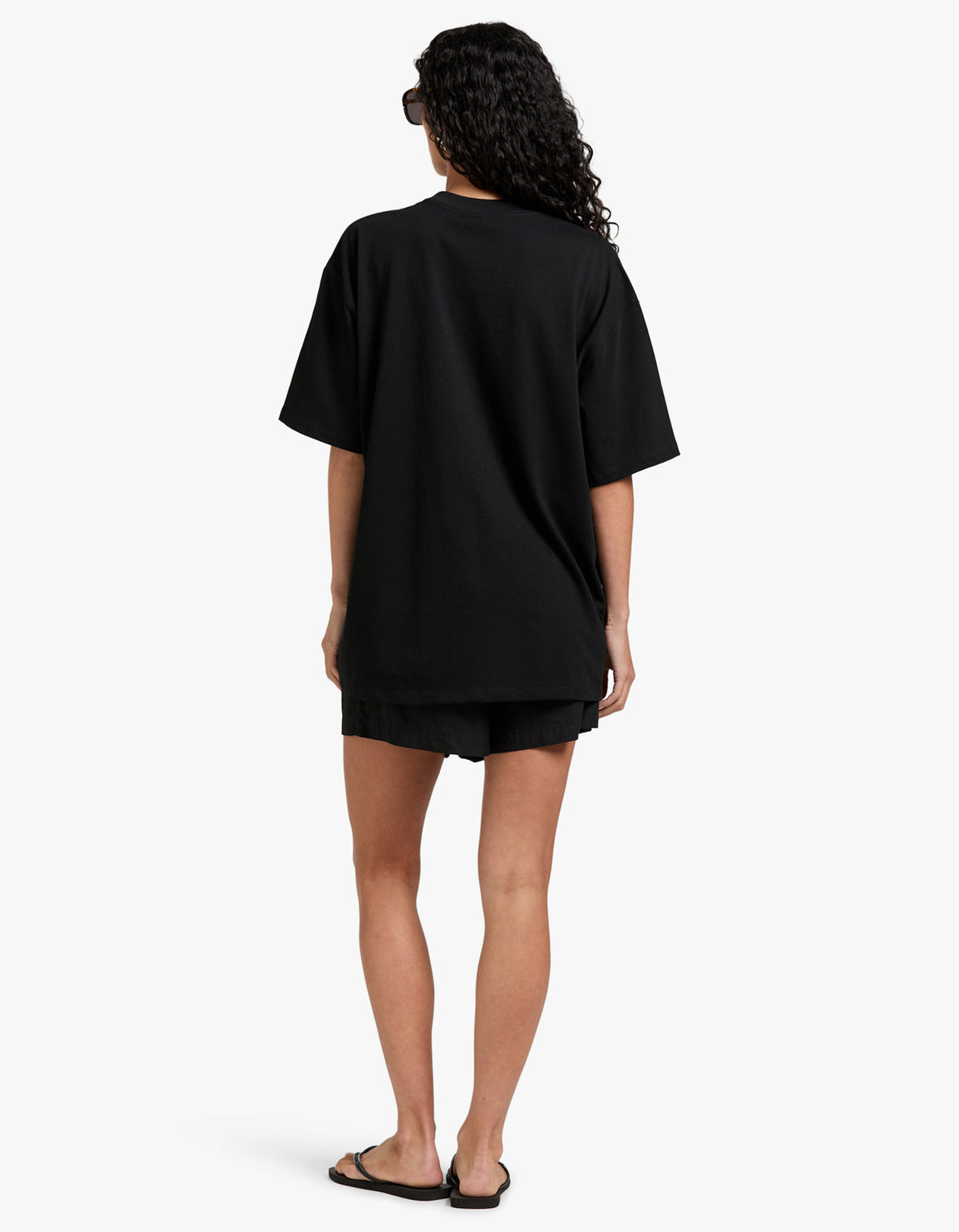 Space Cat Oversize Snow Wash Tee - Black Snow Wash