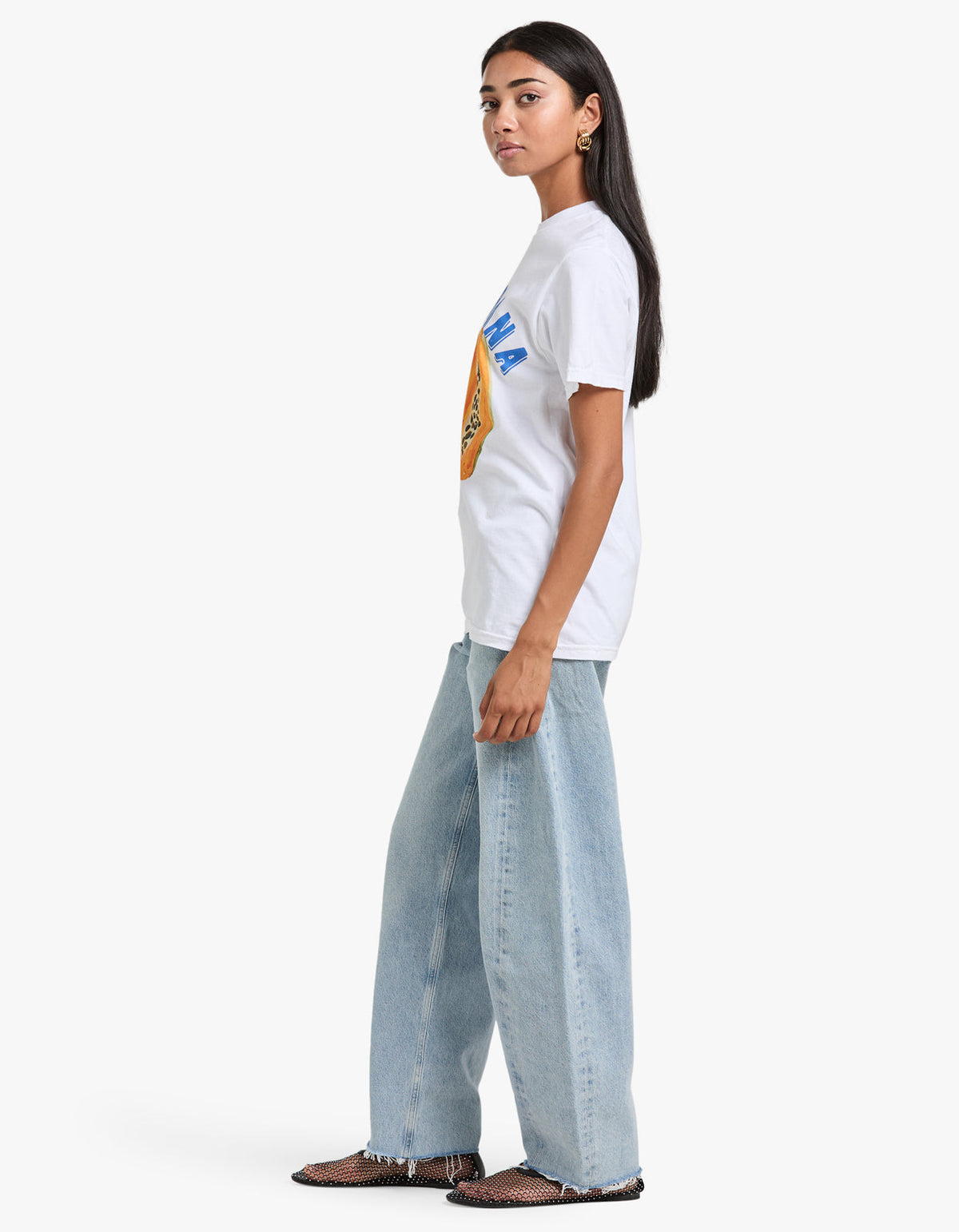 Copacabana Tropical Full Length Tee - White