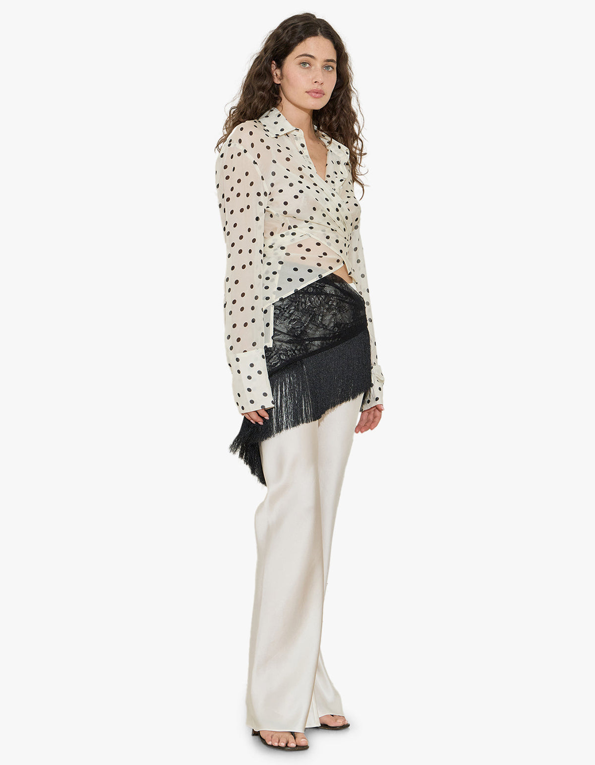 Lace Scarf Skirt - Black
