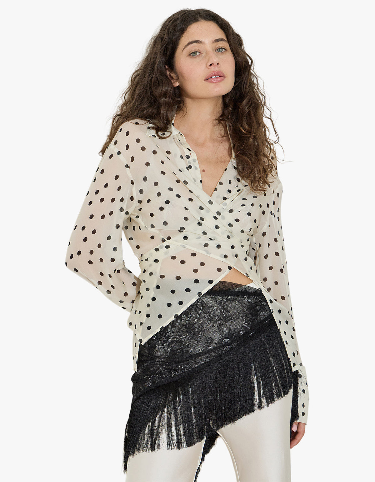 Lace Scarf Skirt - Black