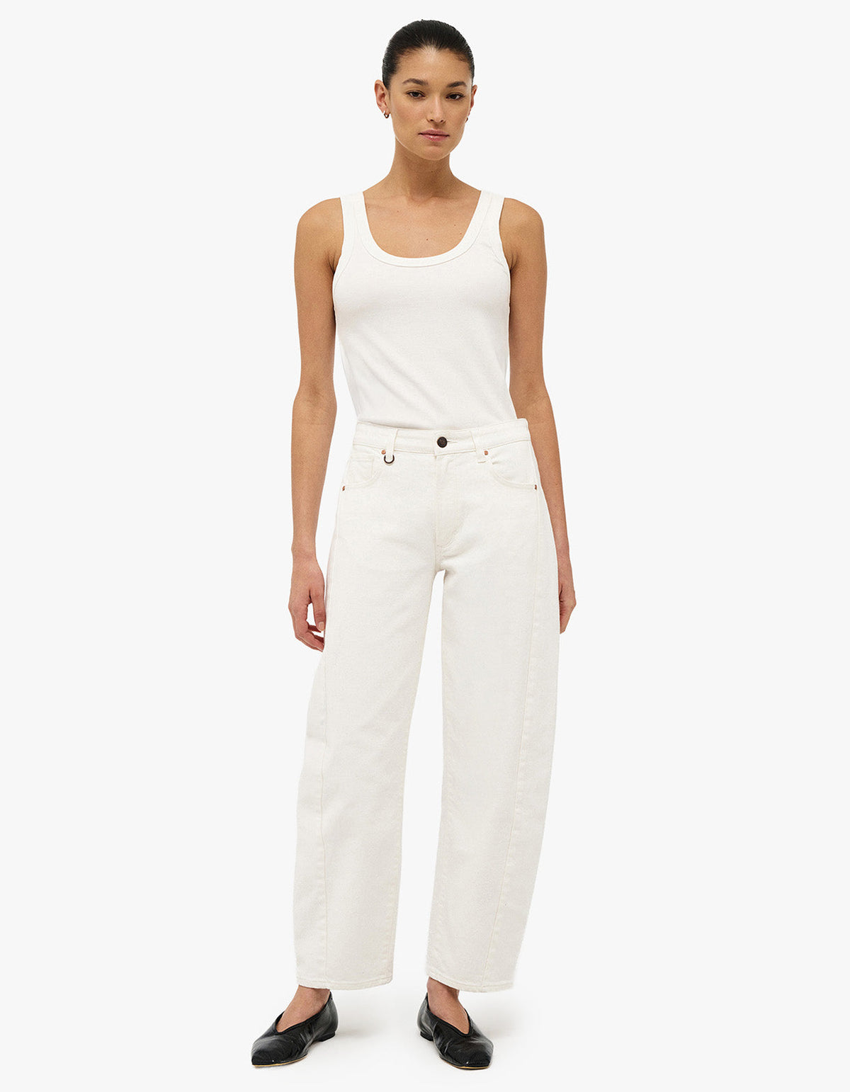Amber Barrel Jean - Fresh White