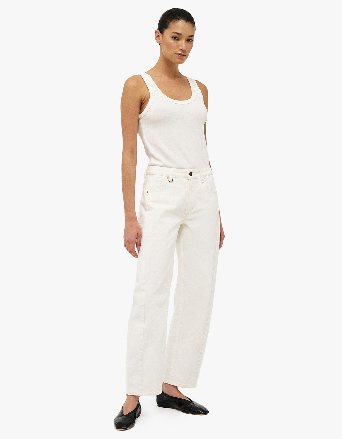 Amber Barrel Jean - Fresh White