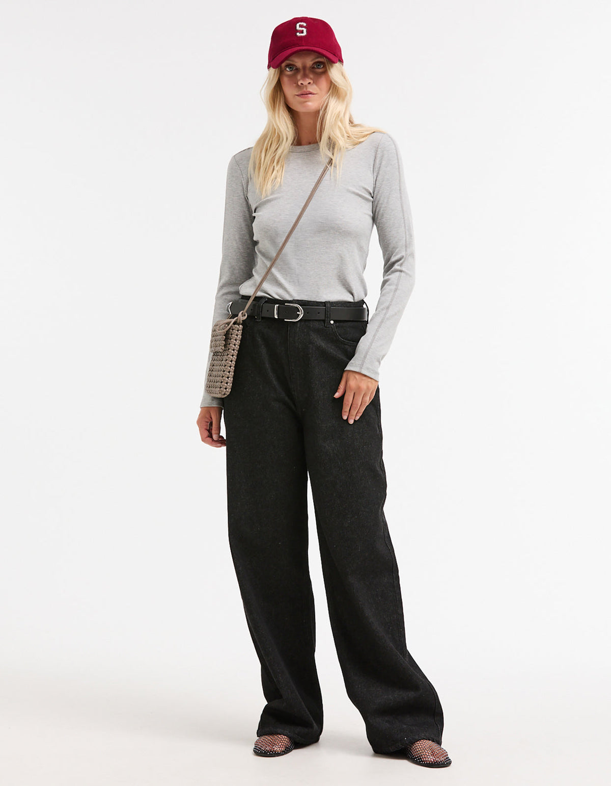 Lobby Rib L/S Top - Grey Marle