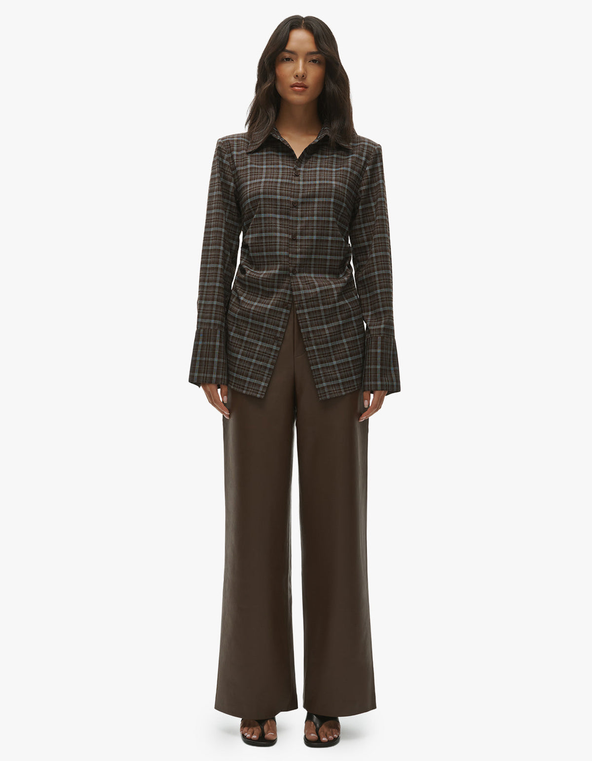 Juno Shirt - Brown/Blue Plaid