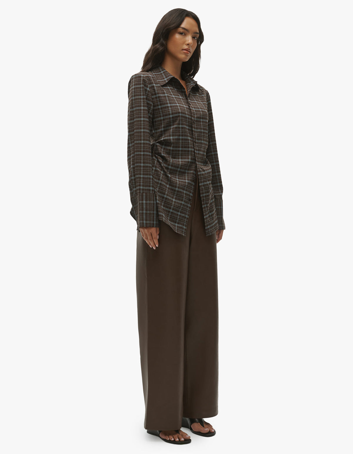 Juno Shirt - Brown/Blue Plaid