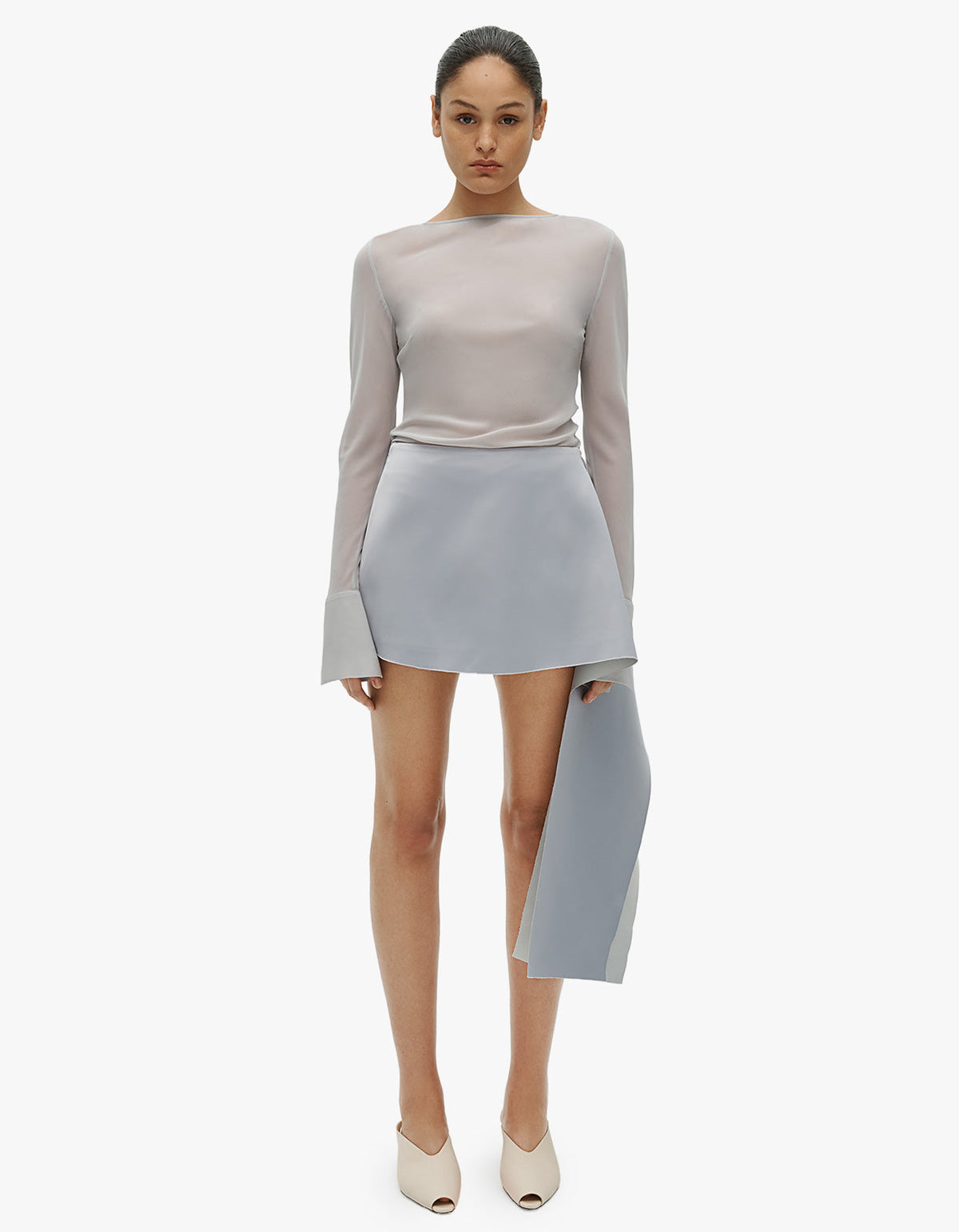 Lowe Mini Skirt - Dove Blue / Silver