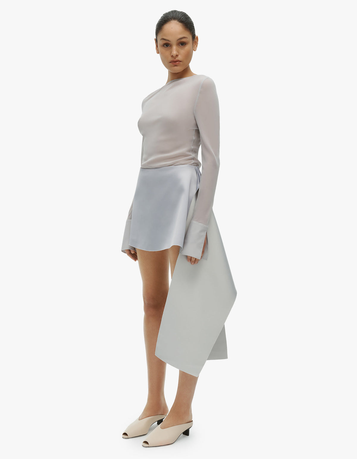 Lowe Mini Skirt - Dove Blue / Silver