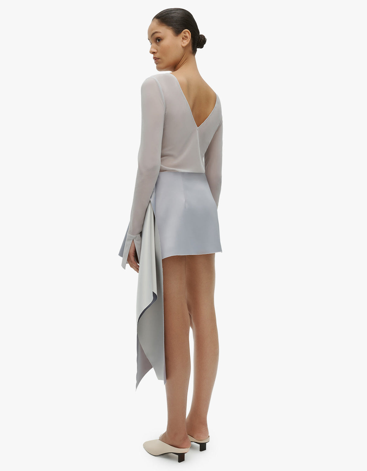 Lowe Mini Skirt - Dove Blue / Silver