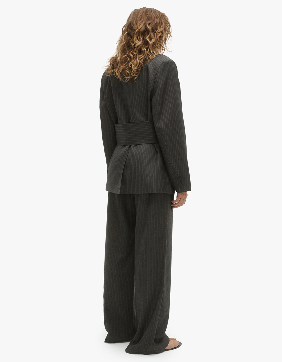 Margot Blazer - Grey Pinstripe