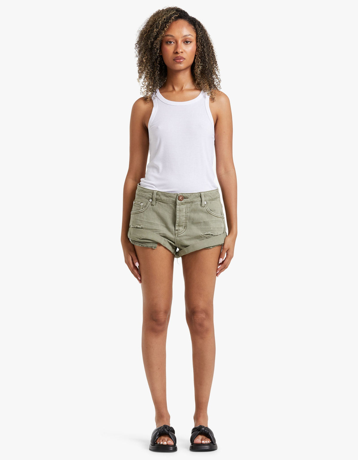 Bandit Low Waist Denim Short - Super Khaki