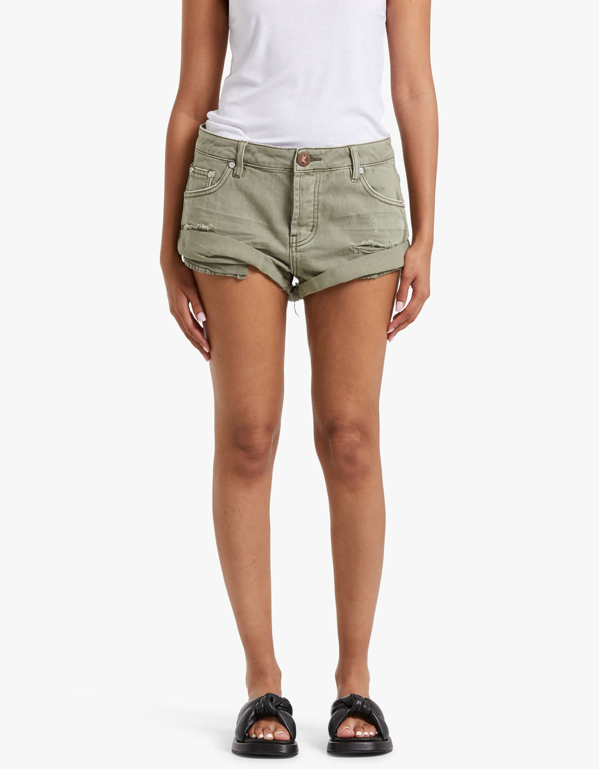 Bandit Low Waist Denim Short - Super Khaki