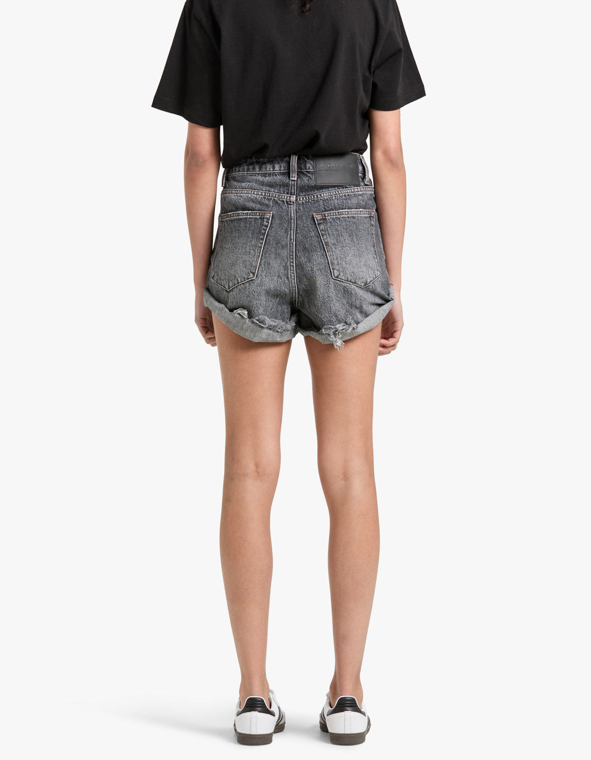 Bandits High Waist Denim Short - Charcoal