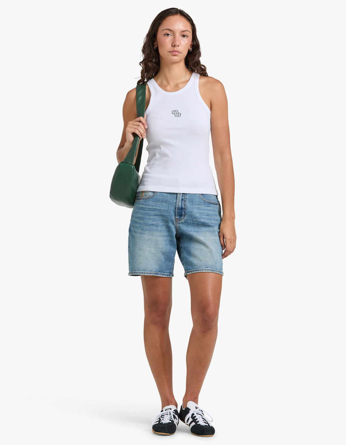 Jackson Mid Waist Wide Leg Short - Texas Blue