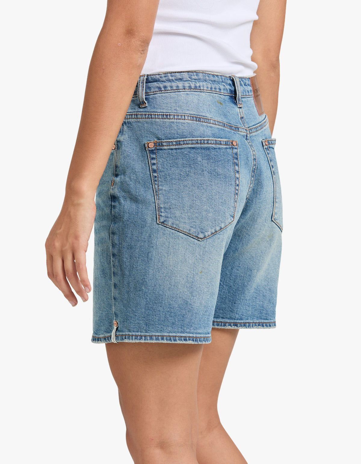 Jackson Mid Waist Wide Leg Short - Texas Blue