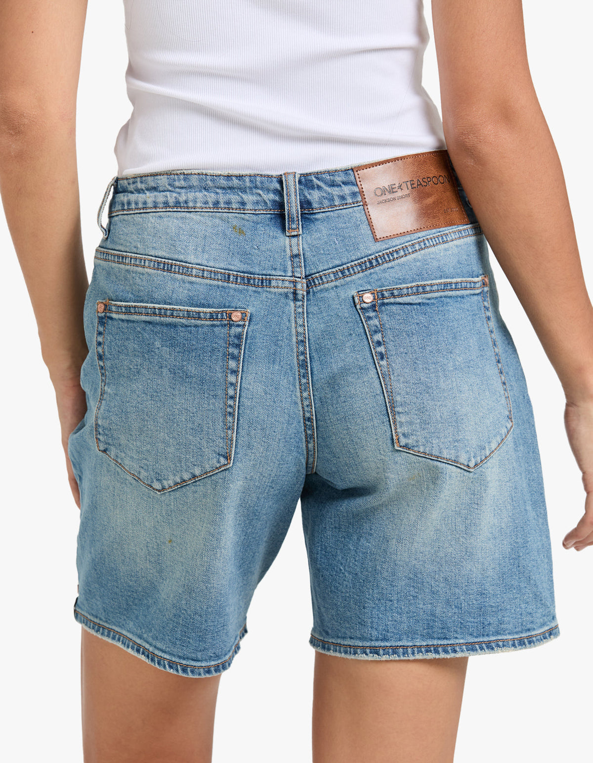 Jackson Mid Waist Wide Leg Short - Texas Blue