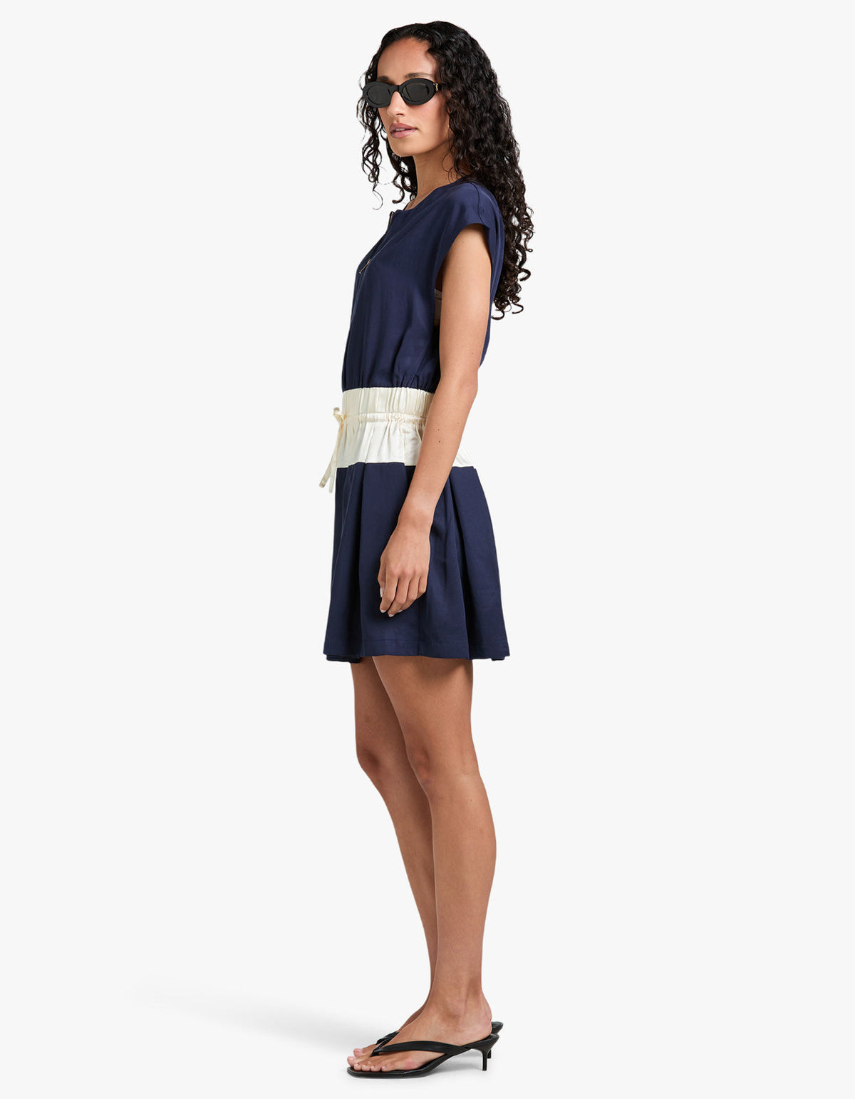 Victoria Mini Dress - Navy/White