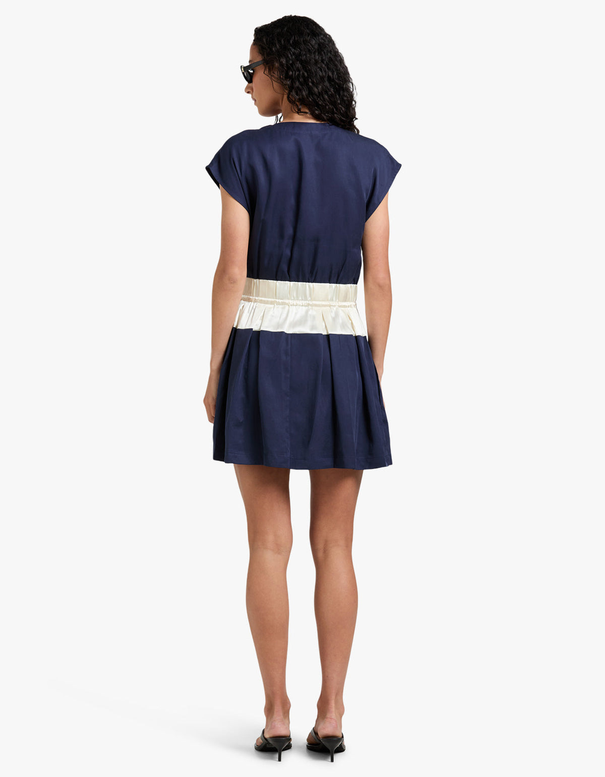 Victoria Mini Dress - Navy/White