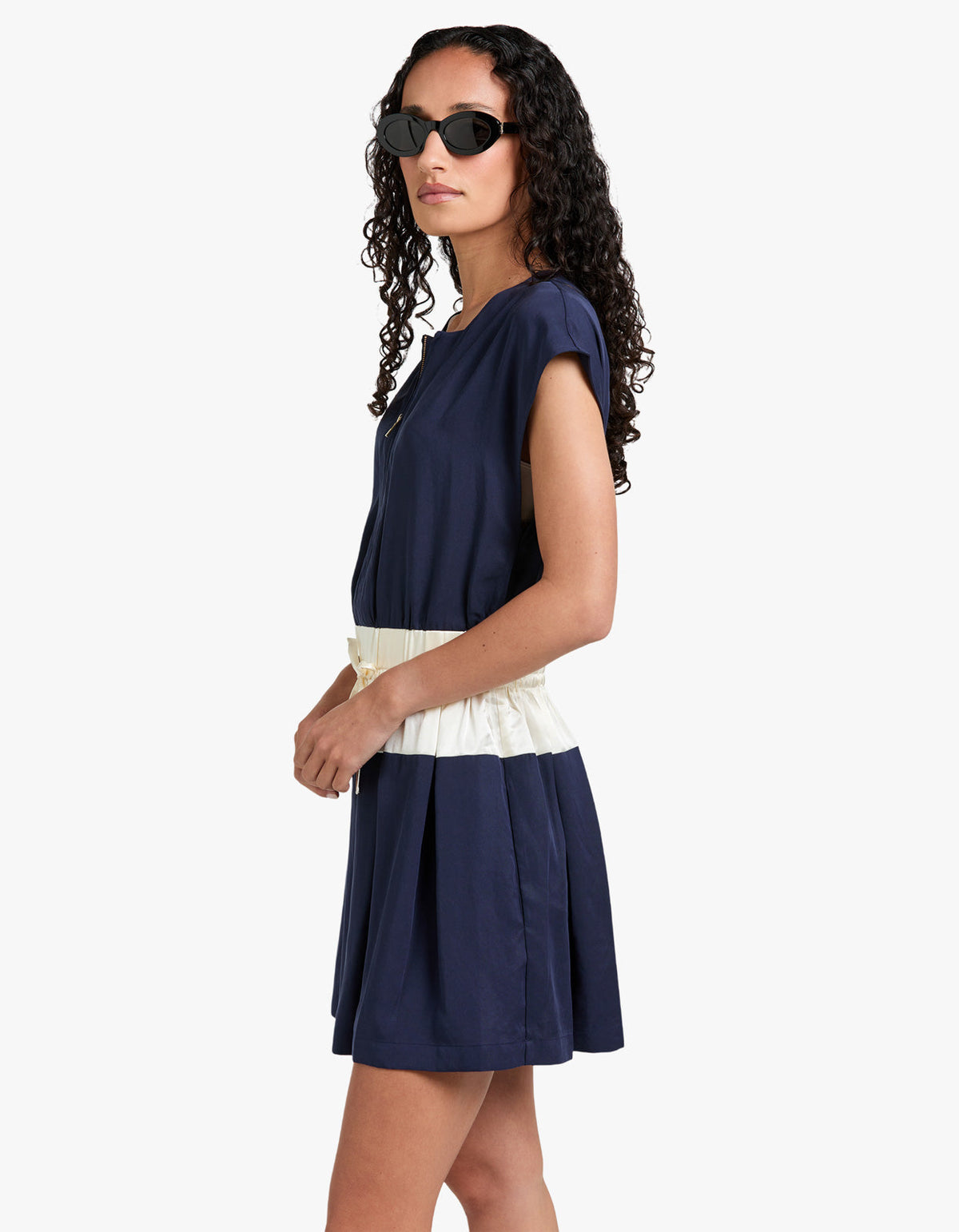 Victoria Mini Dress - Navy/White