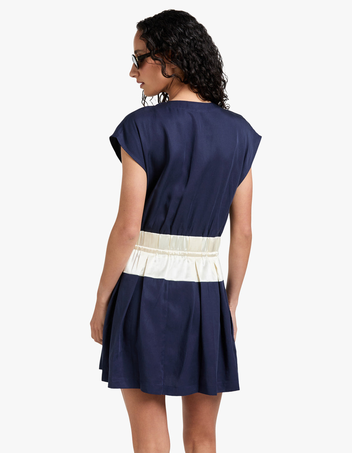 Victoria Mini Dress - Navy/White