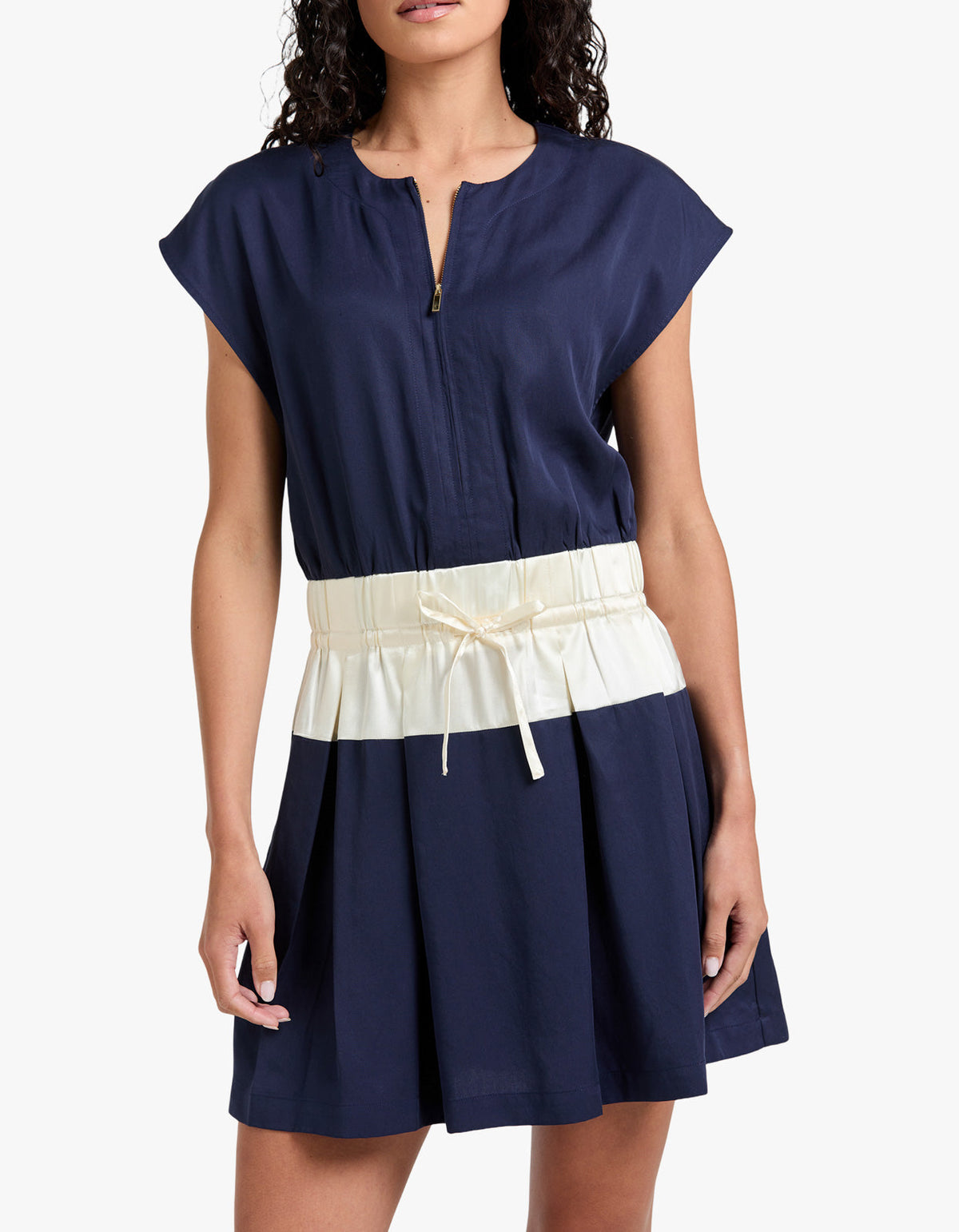 Victoria Mini Dress - Navy/White