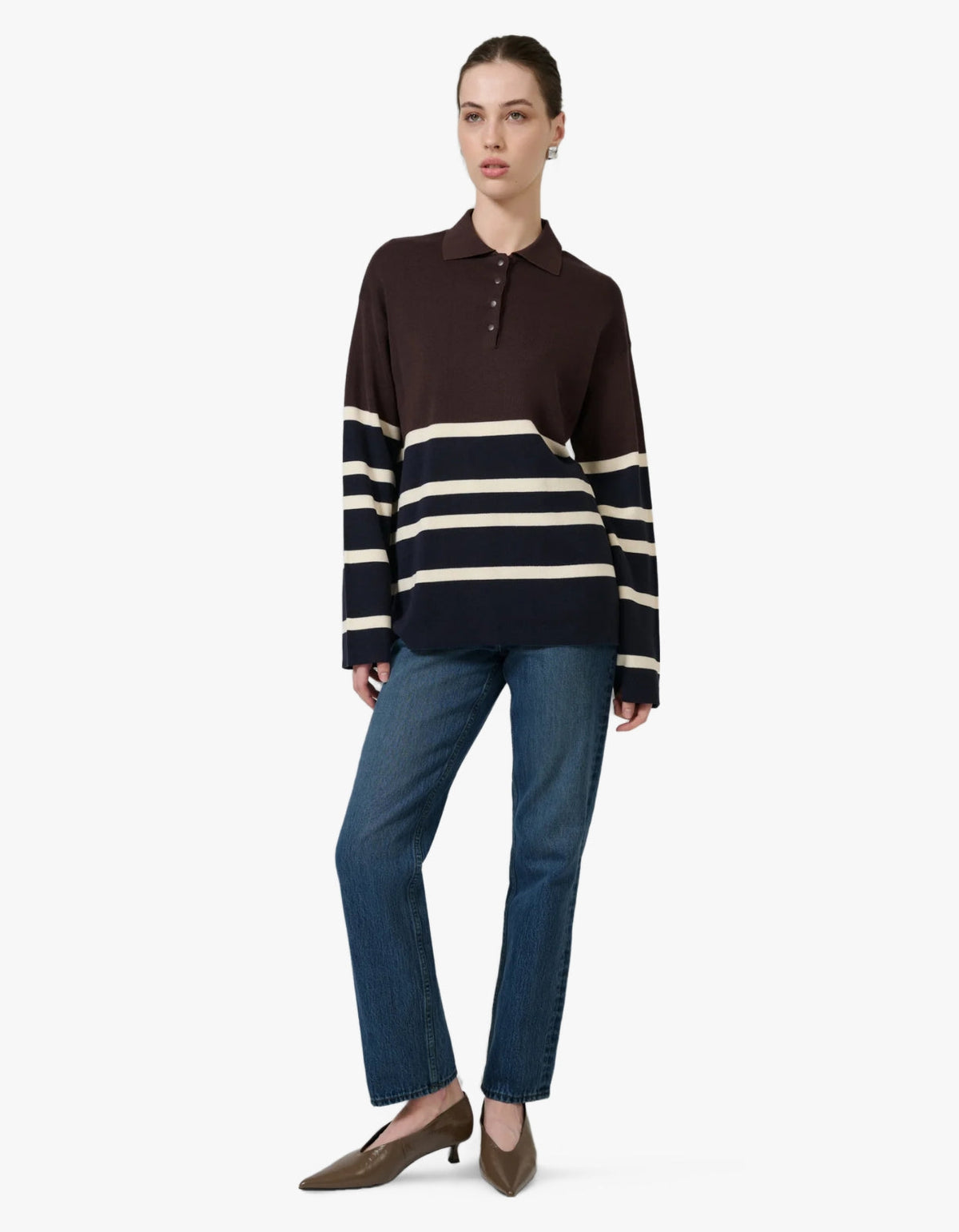 New Aroa Top - Chocolate Stripe