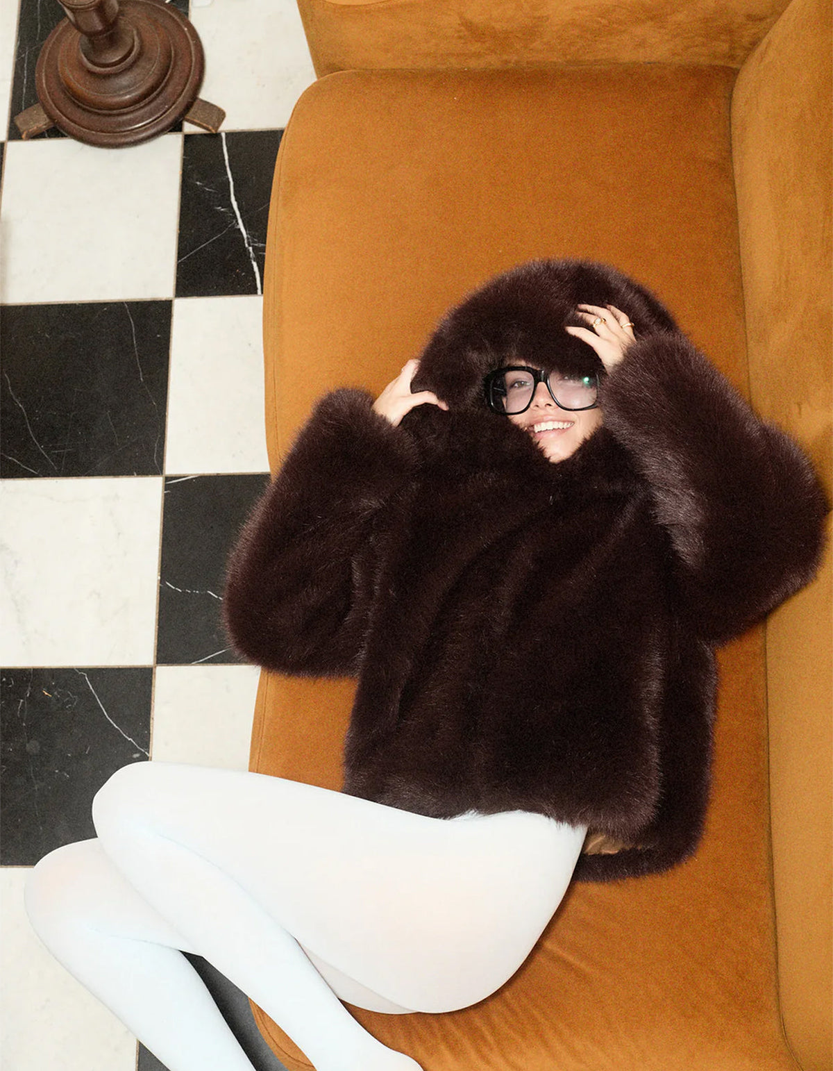 Foxy Faux Fur Jacket - Brown