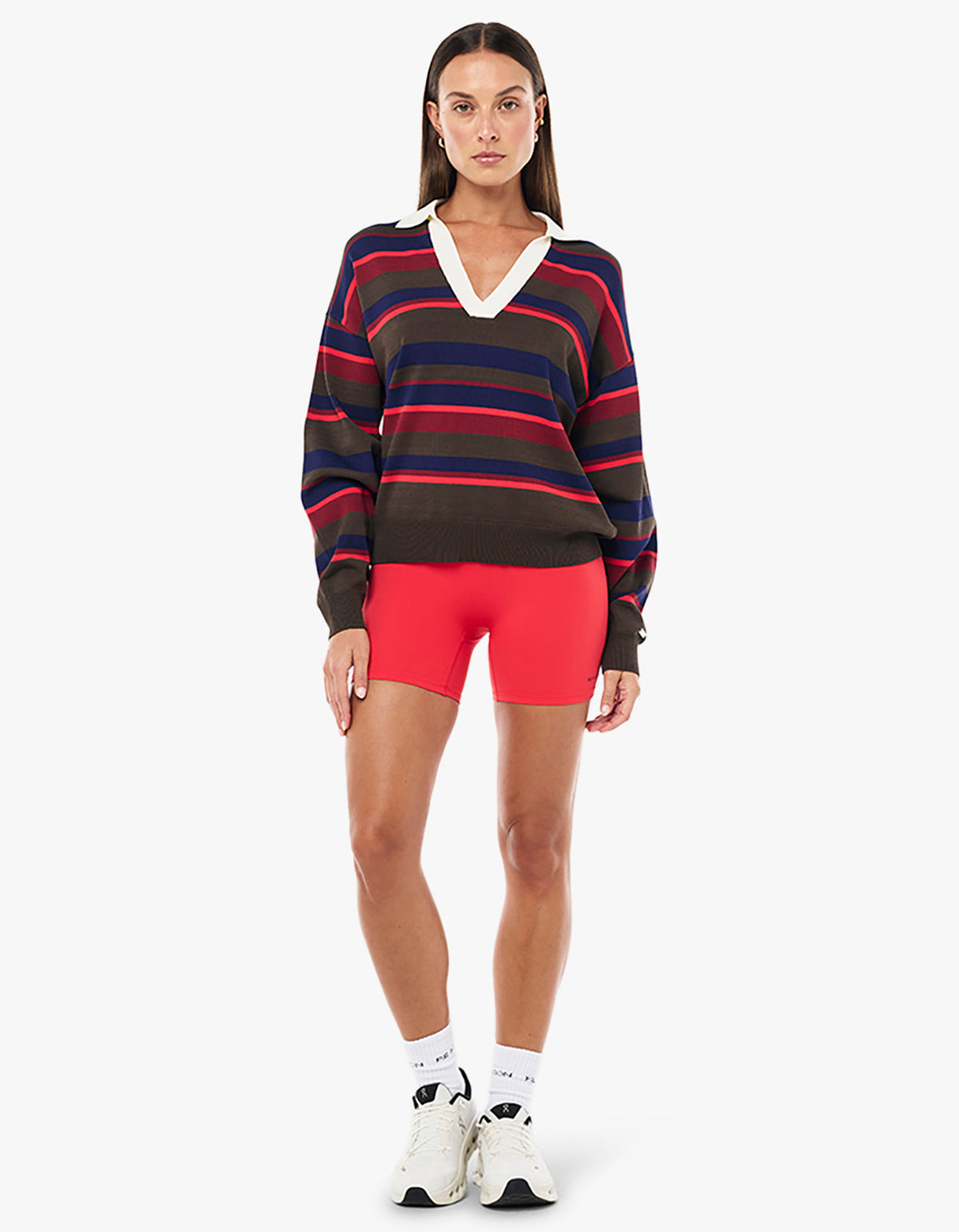 Retreat Stripe Collar Knit - Strawberry Stripe