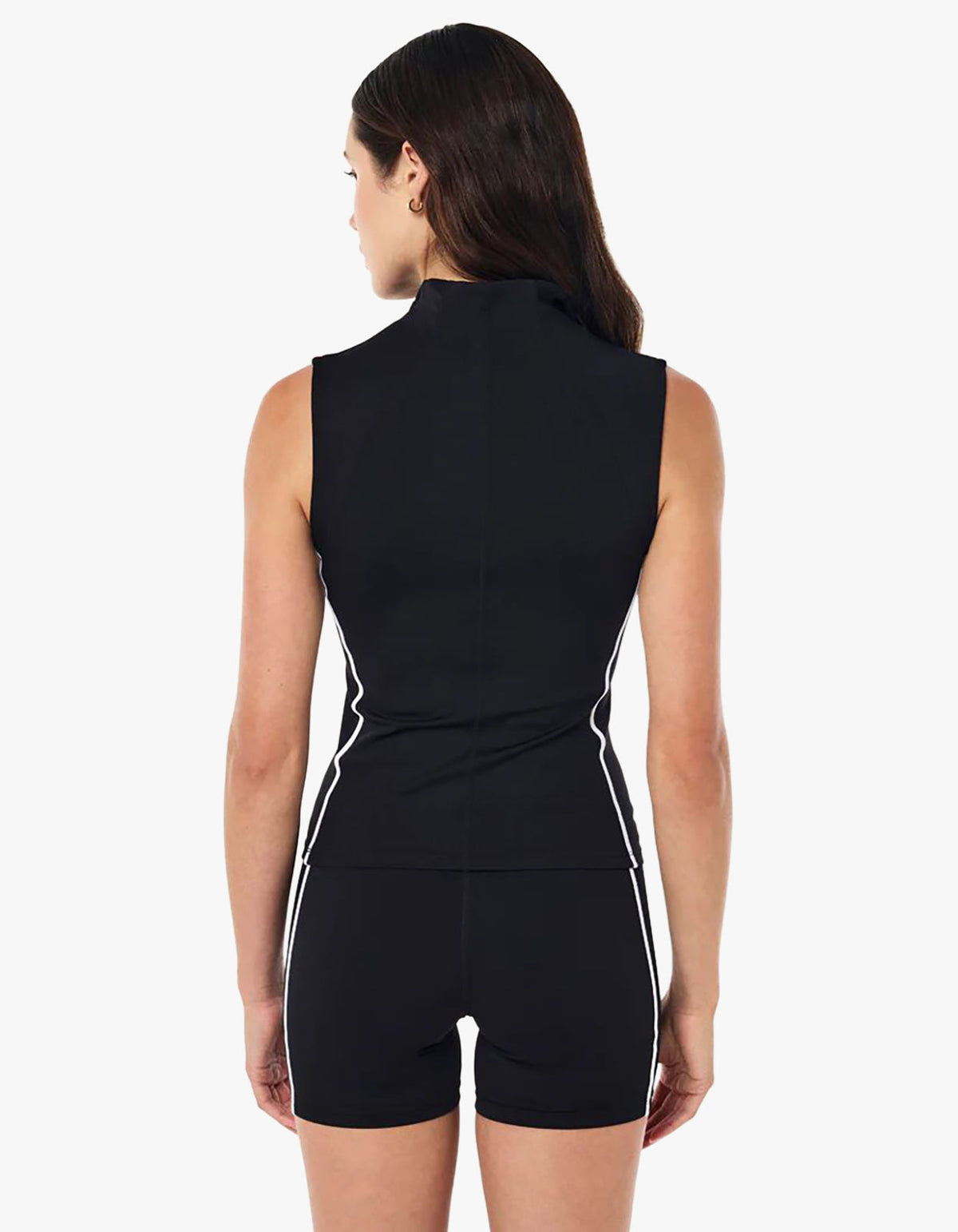 Routine Quarter Zip Tank - Black/ Optic White