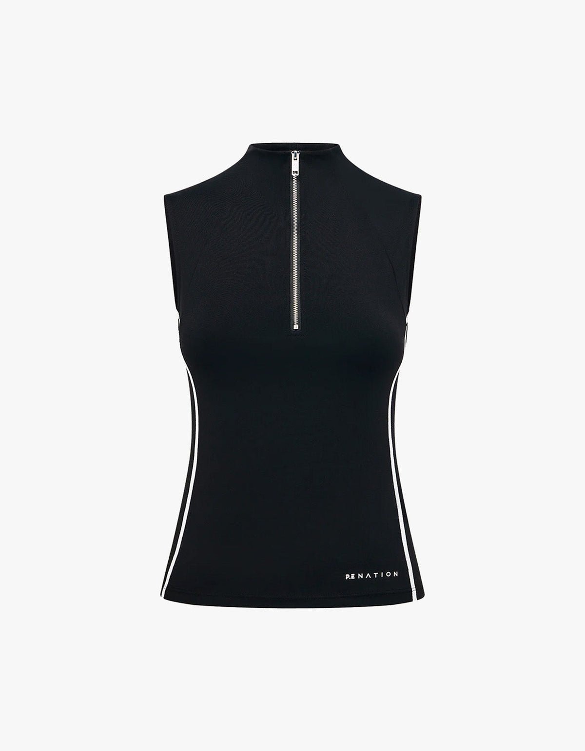 Routine Quarter Zip Tank - Black/ Optic White