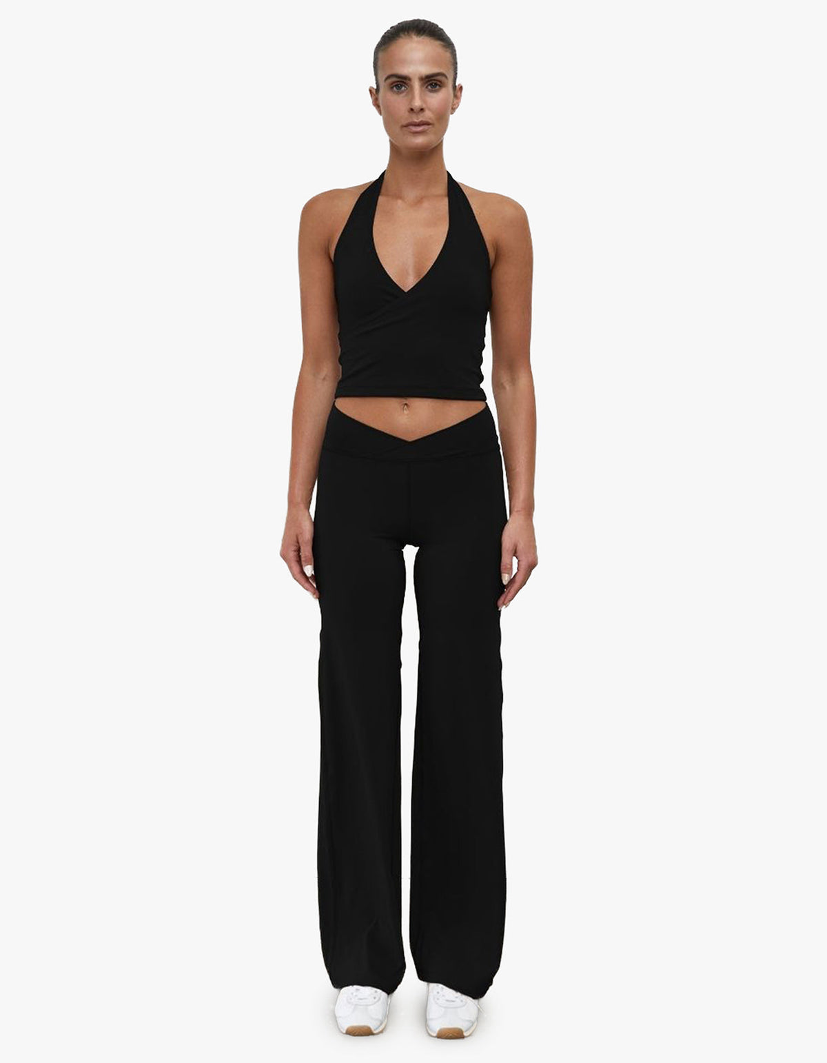 Straight Leg Wrap Pant - Black