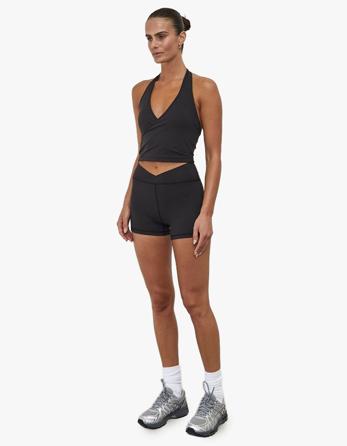 Front Wrap Bodice Tank - Black