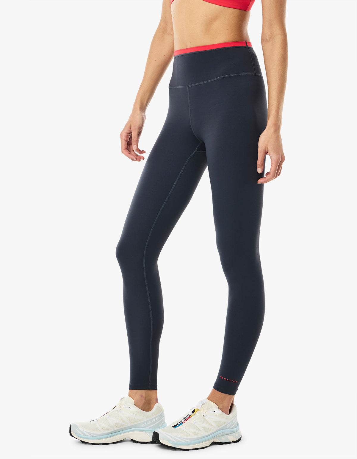 Vita Full Length Legging - Marine Blue/Strawberry Red