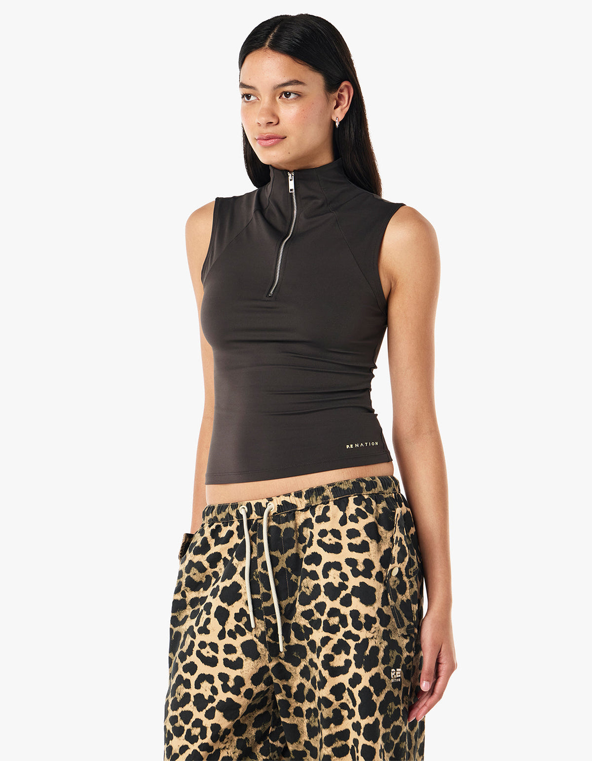 Routine Quarter Zip Tank - Smokestone
