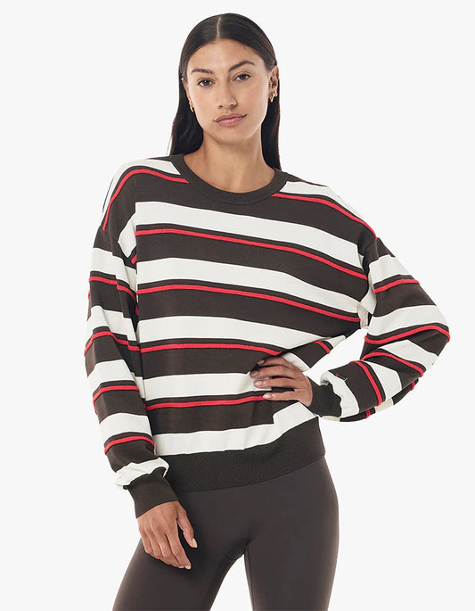 Retreat Stripe Sweater - Dark Olive Stripe
