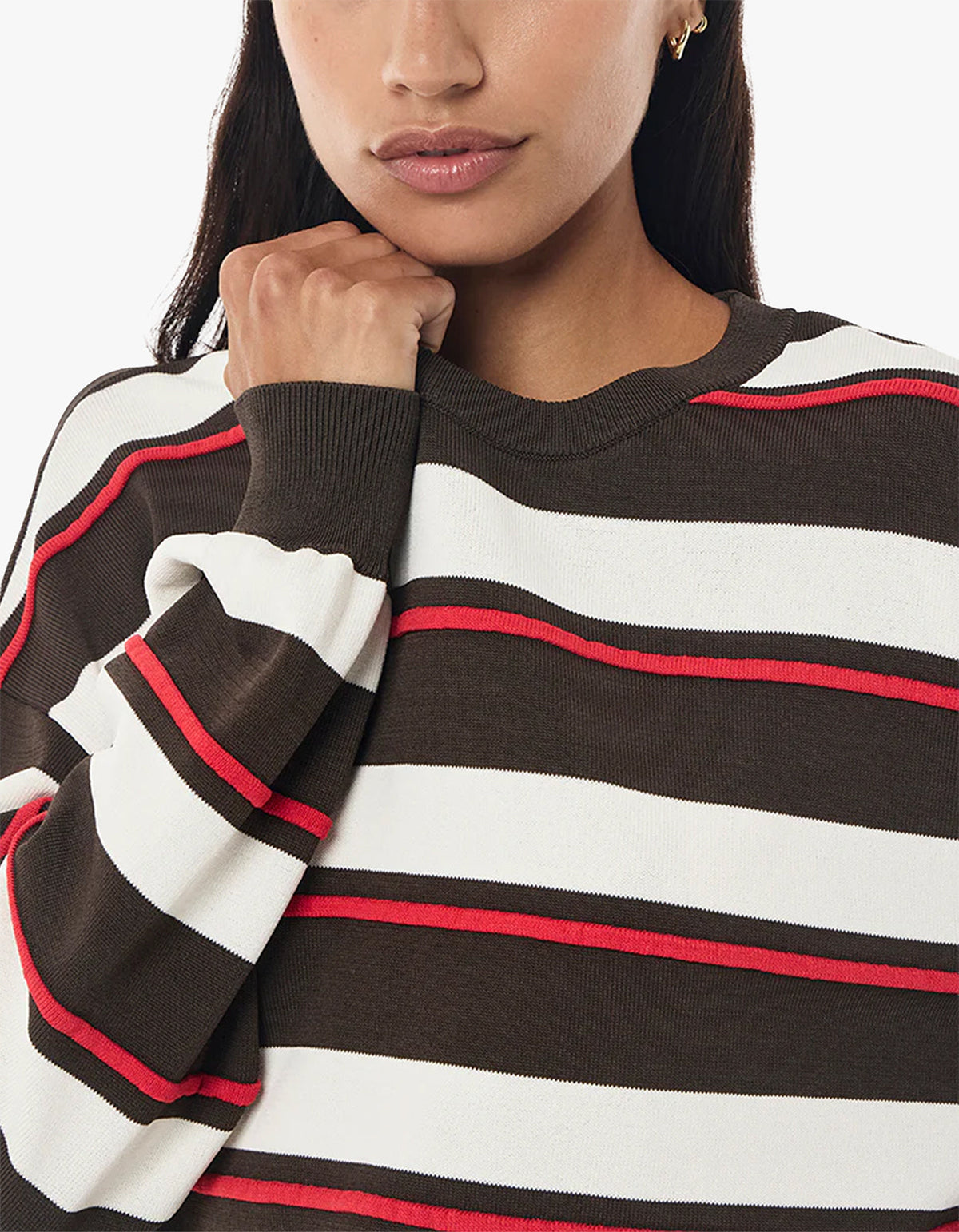 Retreat Stripe Sweater - Dark Olive Stripe