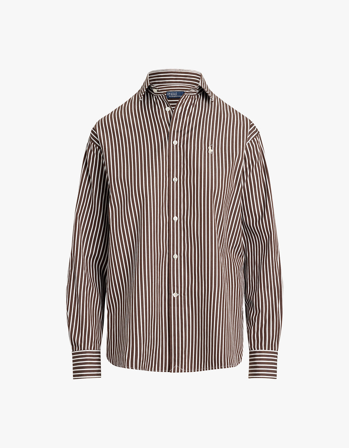 Ls Rmsy St Long Sleeve Blouse - Brown/White