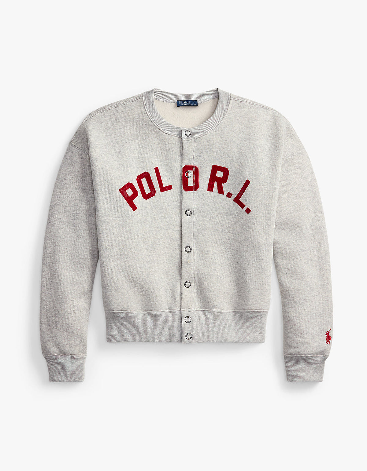 Logo Fleece Cardigan - Light Smoke Heather