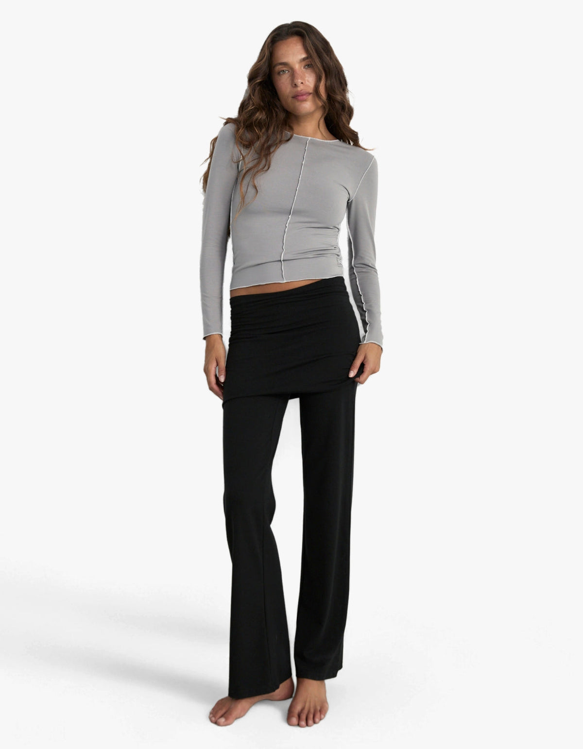 Inside Out Top - Pebble Grey