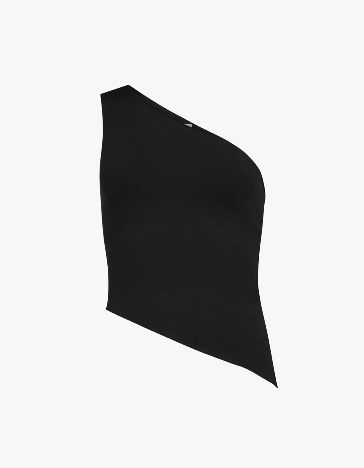 One Shoulder Asym Tank - Black