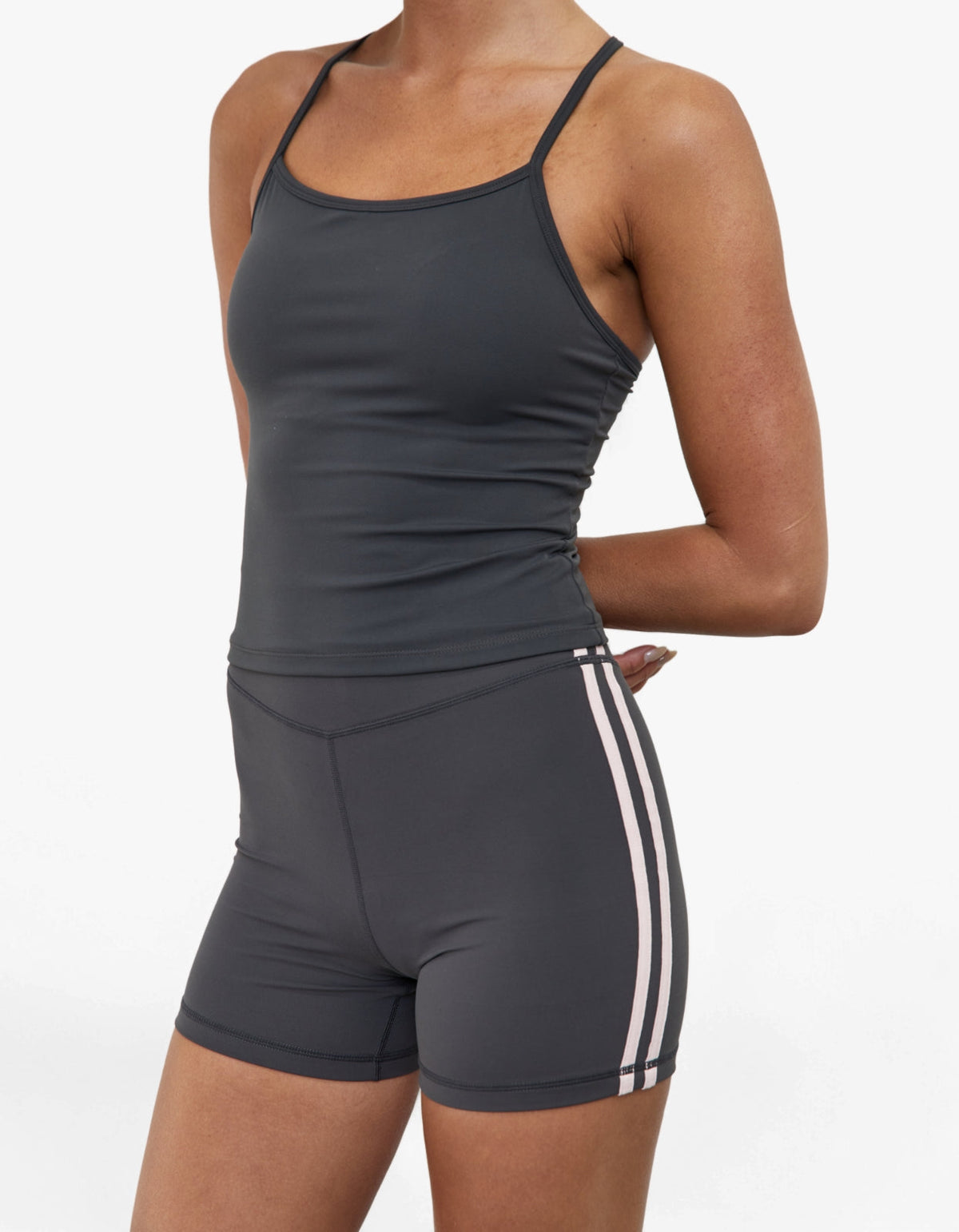 Sprint Short - Grey/Pink Stripes