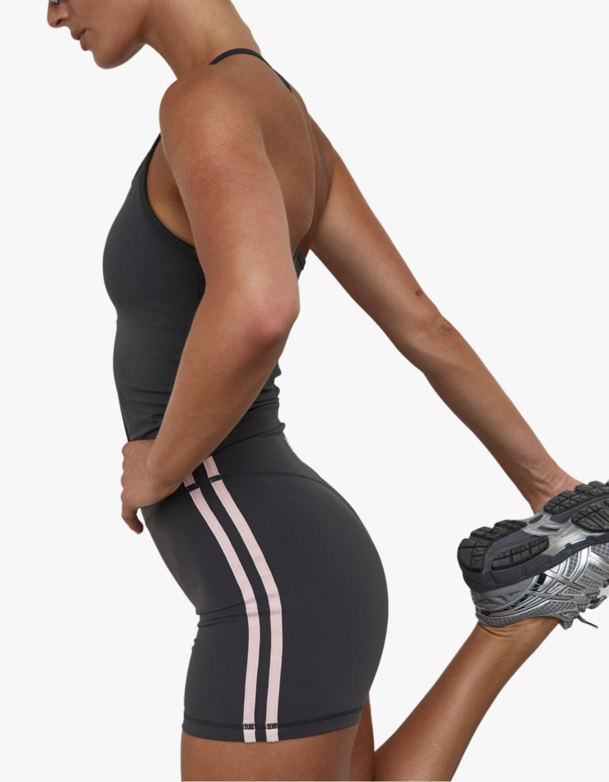 Sprint Short - Grey/Pink Stripes
