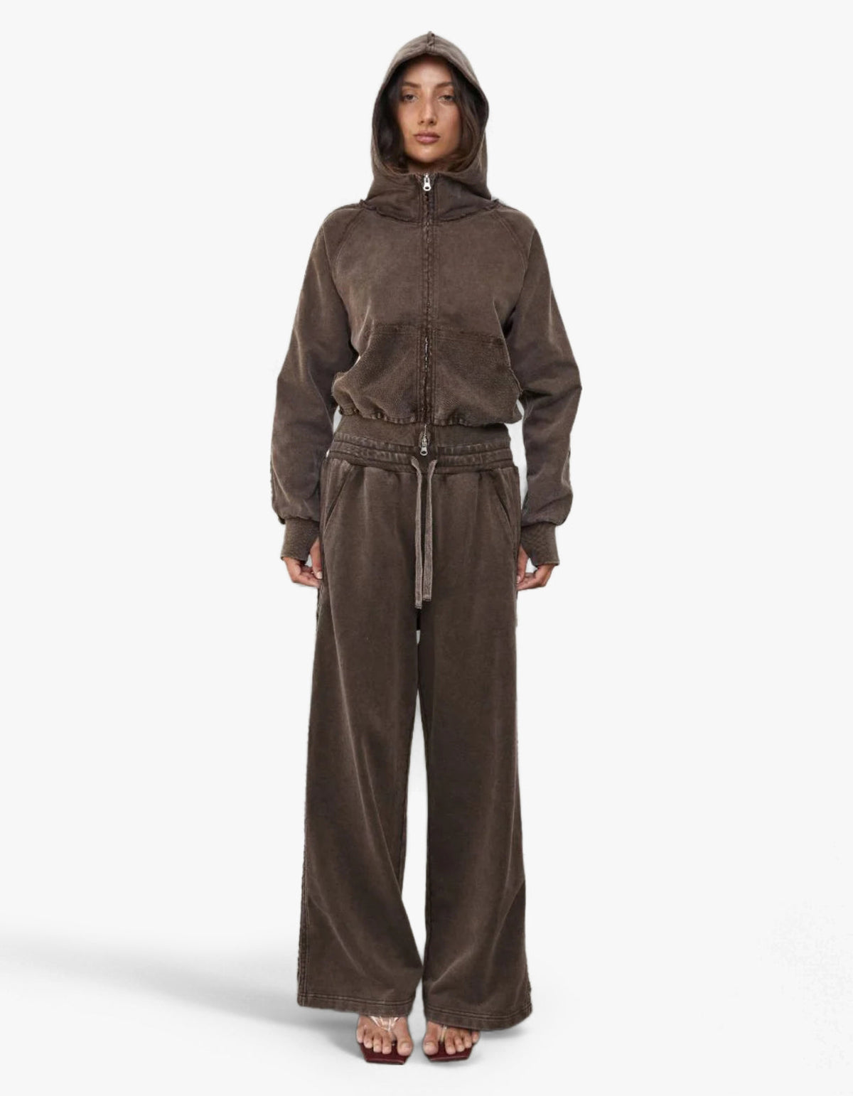 Wide Leg Track Pant - Soil Acid Wash