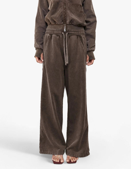 Wide Leg Track Pant - Soil Acid Wash