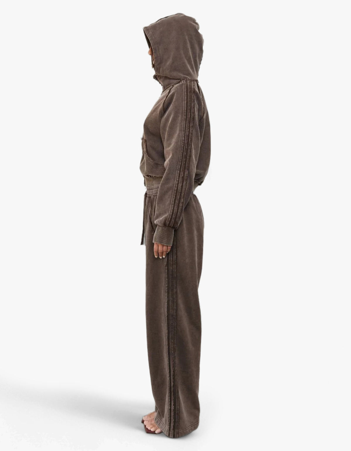 Wide Leg Track Pant - Soil Acid Wash