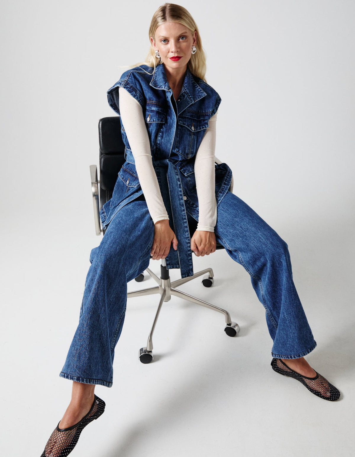 Fadia Denim Vest - True Blue