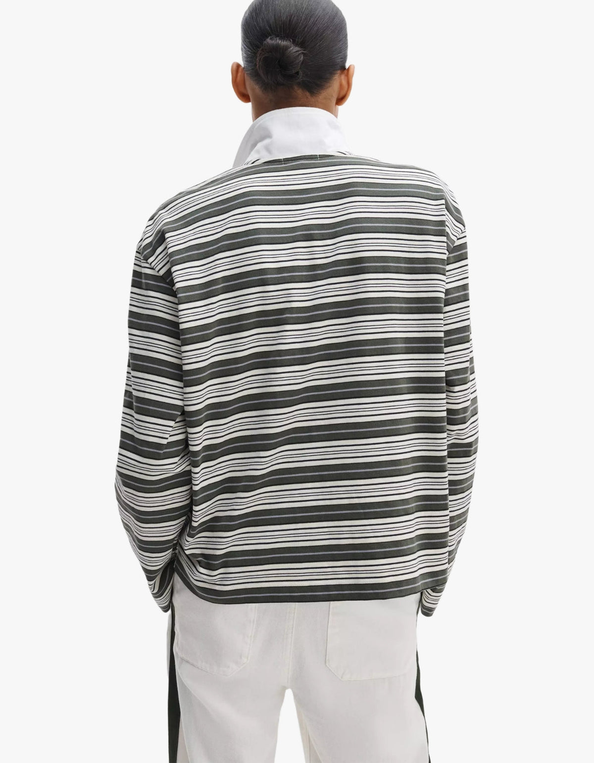 Kelly Stripe Polo L/S - Green Mutli