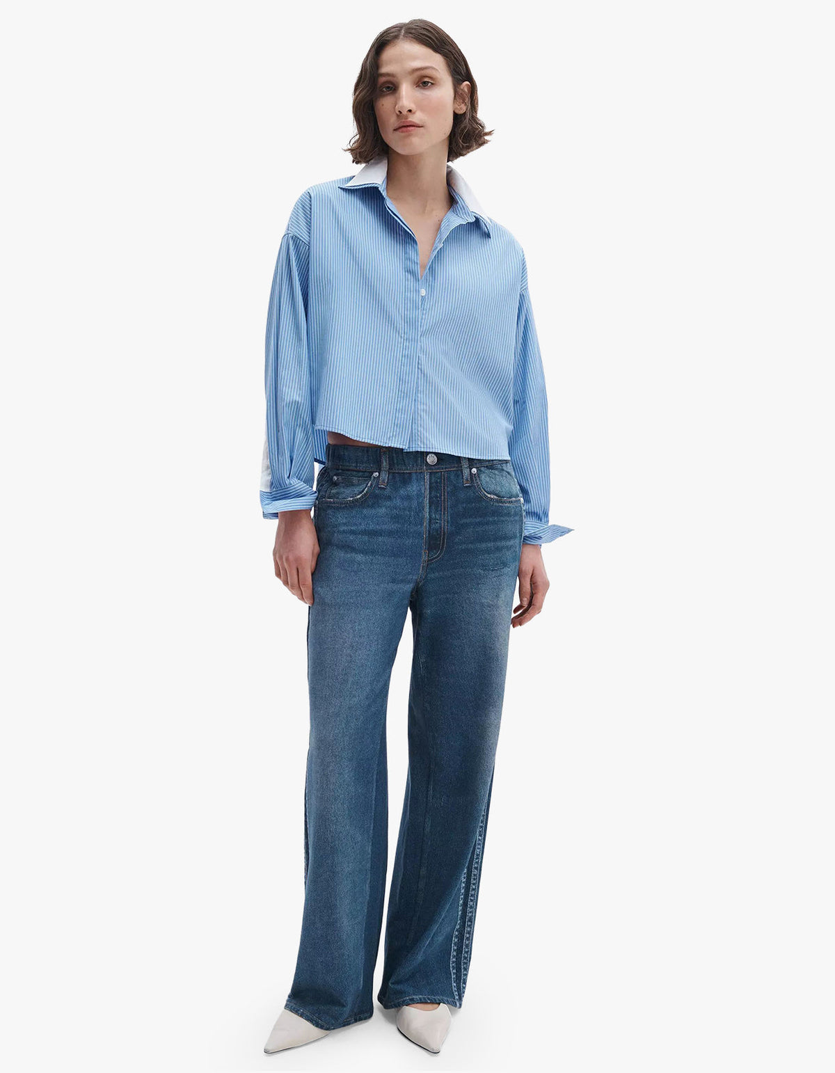 Marin Striped Combo Shirt - Blue Stripe