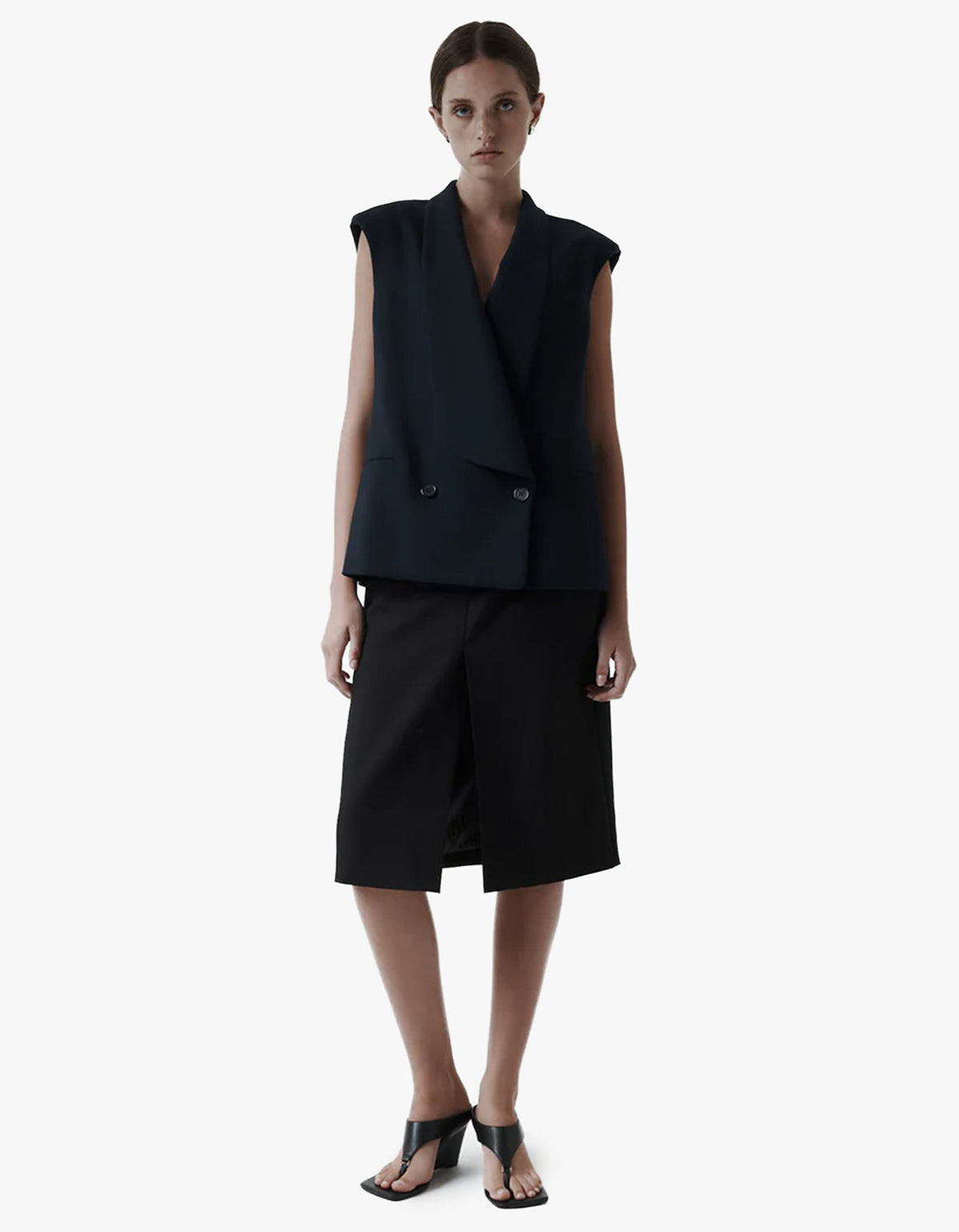 Long Lapel Vest - Navy